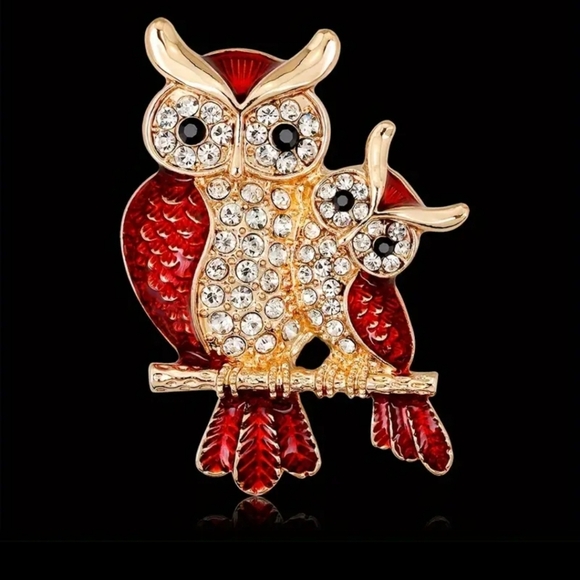 New!  Charming owl brooch - Picture 5 of 7